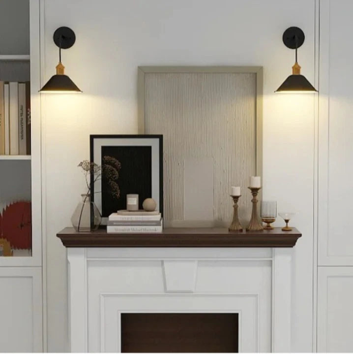 2-pack of 8.7-inch black LED wall sconces Open Box