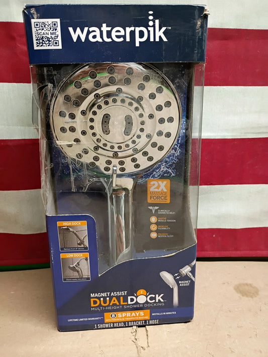 Waterpik QME-863ME 8-Spray Wall Mount Magnet Multi Height Hand Shower 1.8 GPM