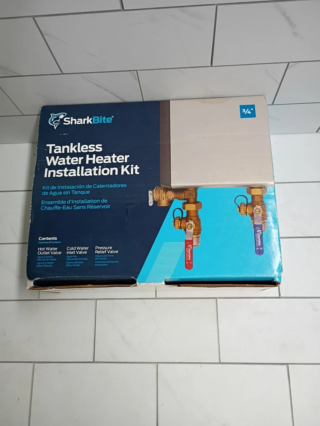 SharkBite 25374 Tankless Water Heater Valves Installation Kit 3/4" 25374 New OB
