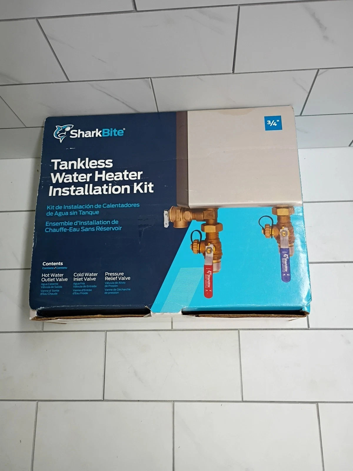 SharkBite 25374 Tankless Water Heater Valves Installation Kit 3/4" 25374 New OB