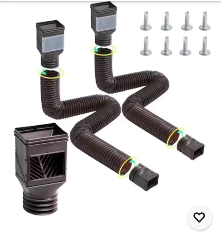 VEVOR Corrugated Drain Pipe With Adapters HC3003G2 Drainage Easy Install