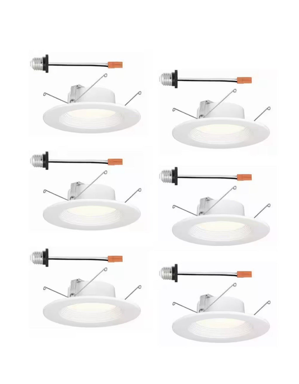 6Pack EnviroLite 5in. / 6 in. Integrated LED White Round Baffle Recessed Light..