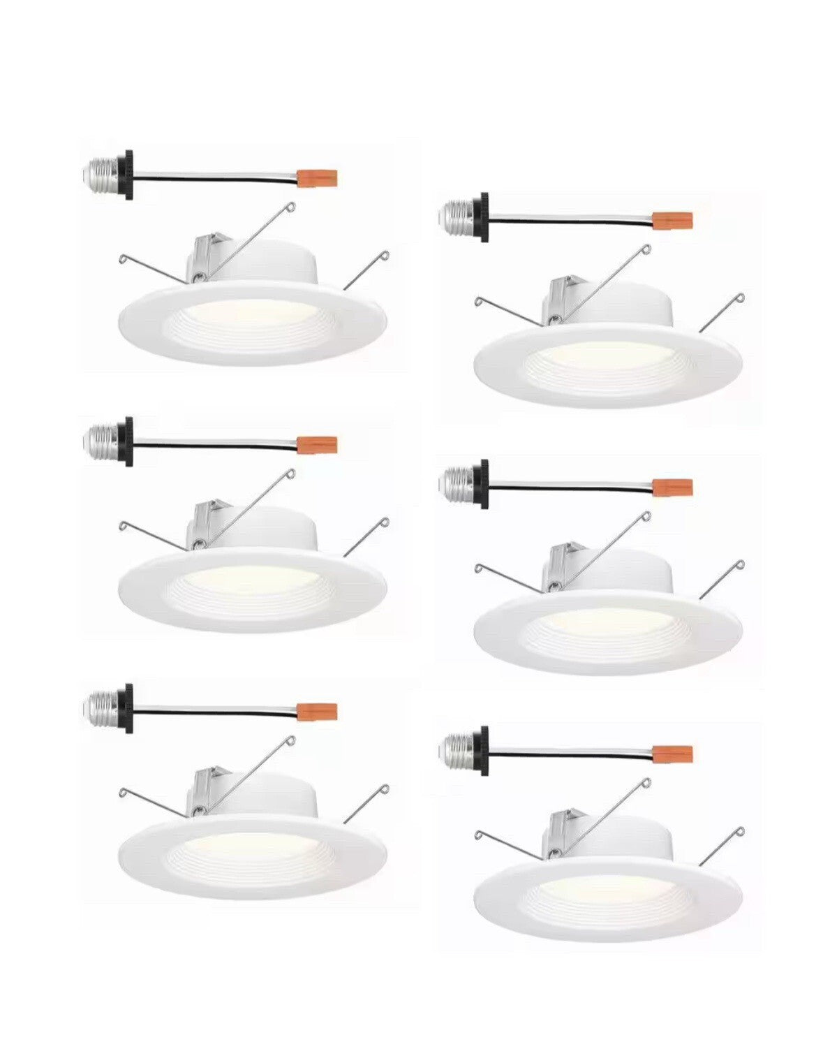 6Pack EnviroLite 5in. / 6 in. Integrated LED White Round Baffle Recessed Light..