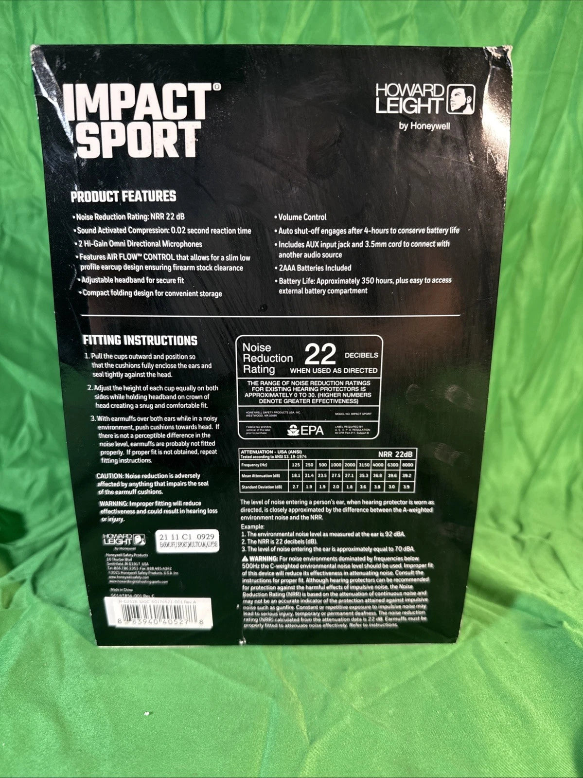 Honeywell Sport Sound Amplification Electronic Shooting Hearing Protection