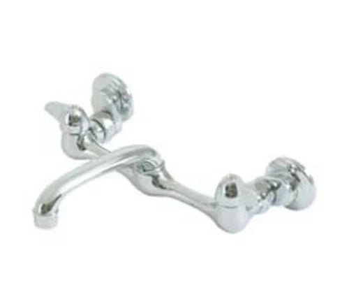 EZ-FLO 6 in. 2-Handle Wall-Mount Adjustable Commercial Utility Faucet Chrome OB