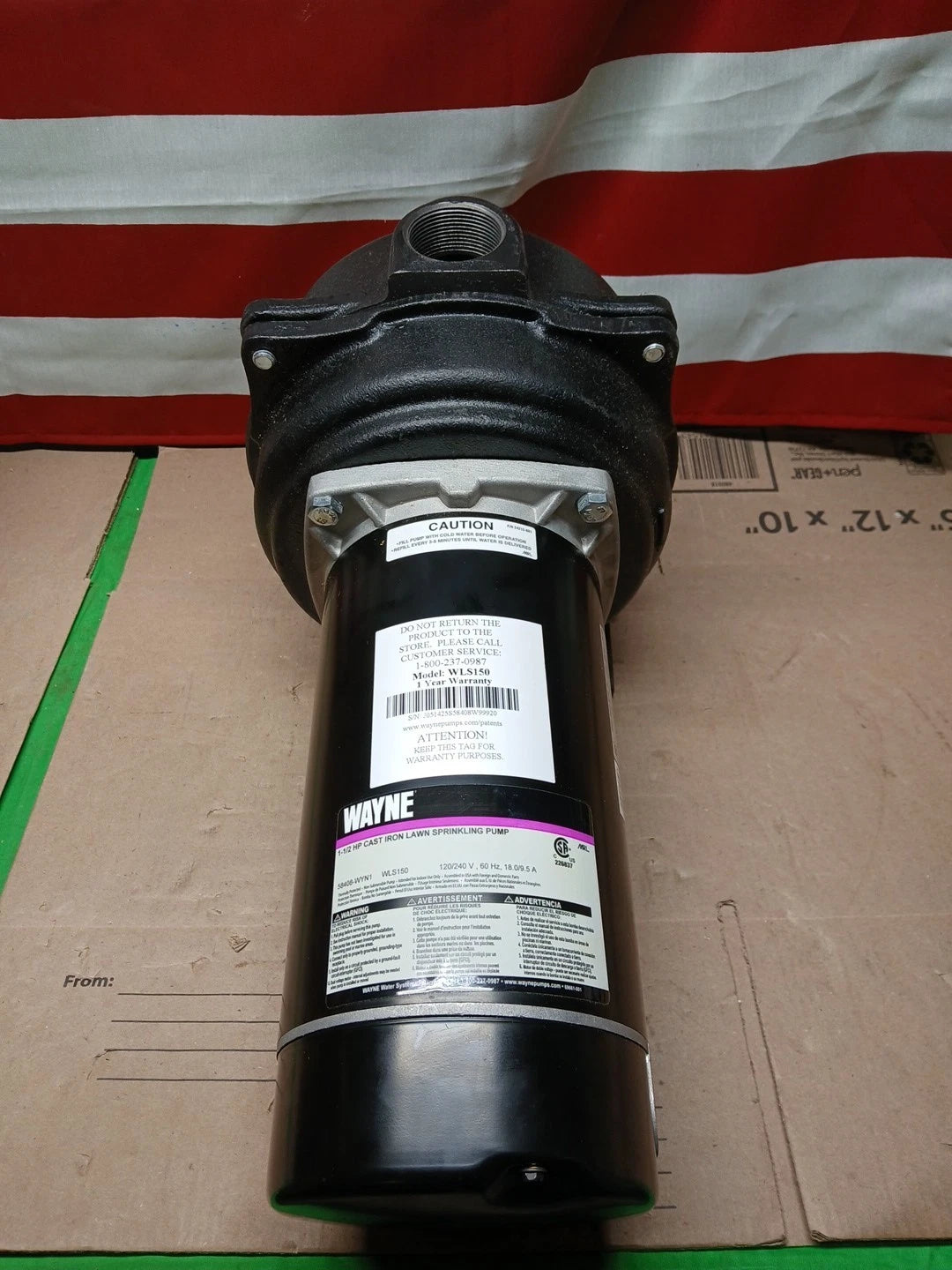 Wayne 1-1/2 HP Cast Iron Quick-Prime Lawn-Sprinkler Pump. NOB-..