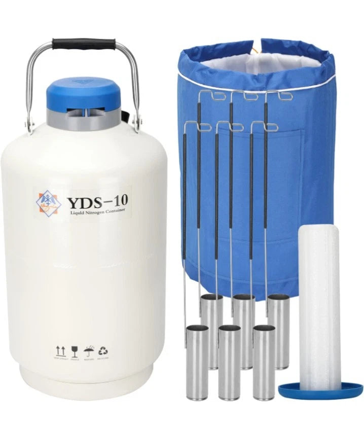 Magula 10L Liquid Nitrogen Container, Ln2 Liquid Nitrogen Dewar, Aluminum Alloy