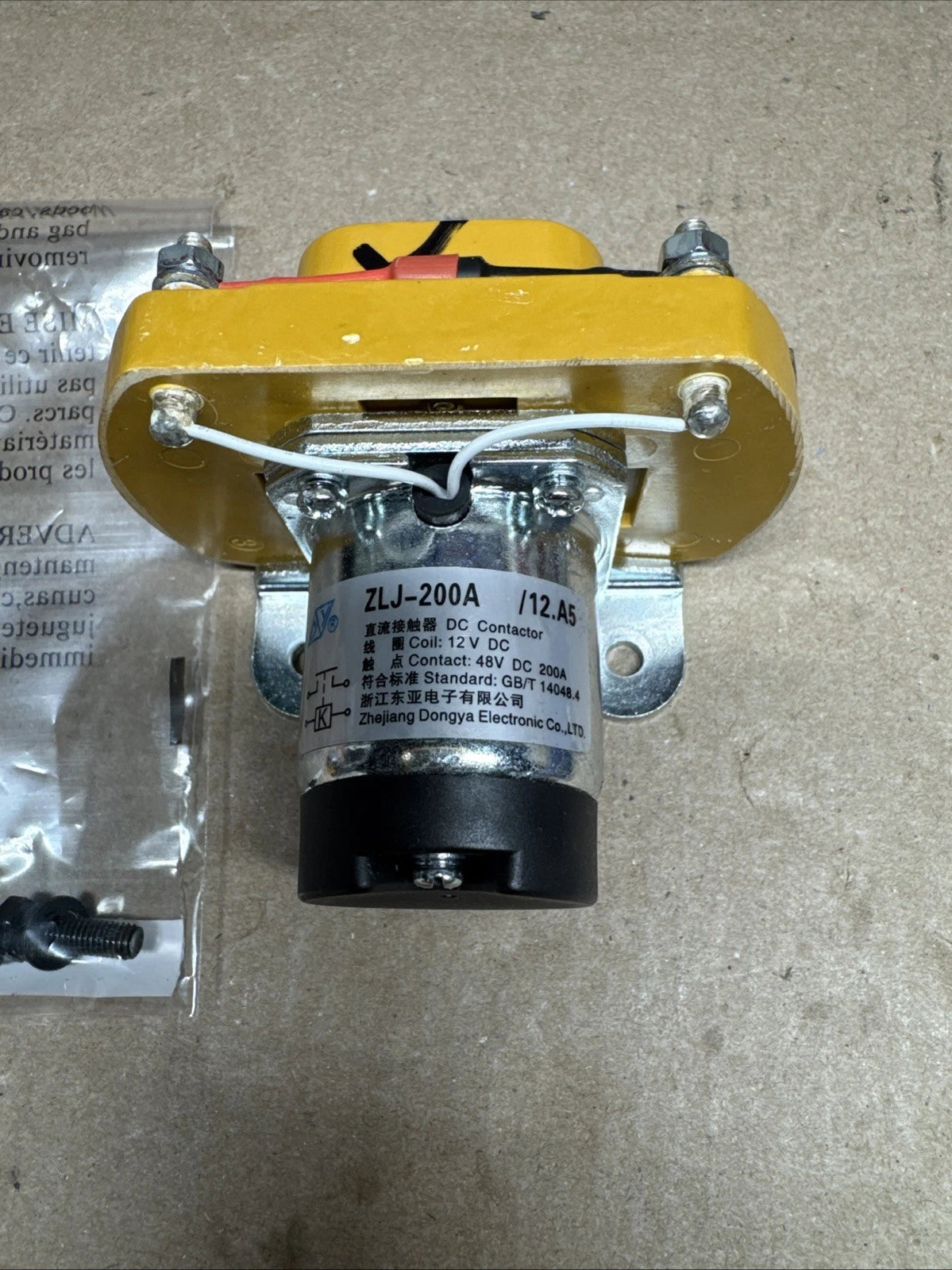 ZLJ-200A /12.A5 DC Contactor Main Relay for Ryobi Z54LI 54” 80v Riding Mowers