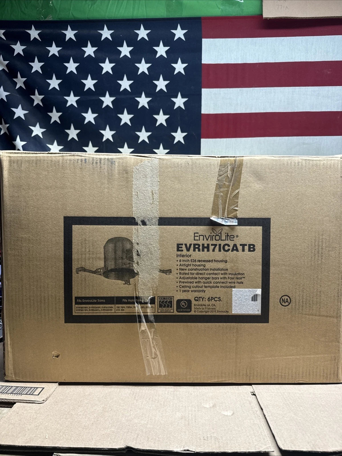 6 Pack EnviroLite 6 in. IC Rated LED New Construction Recessed Housing