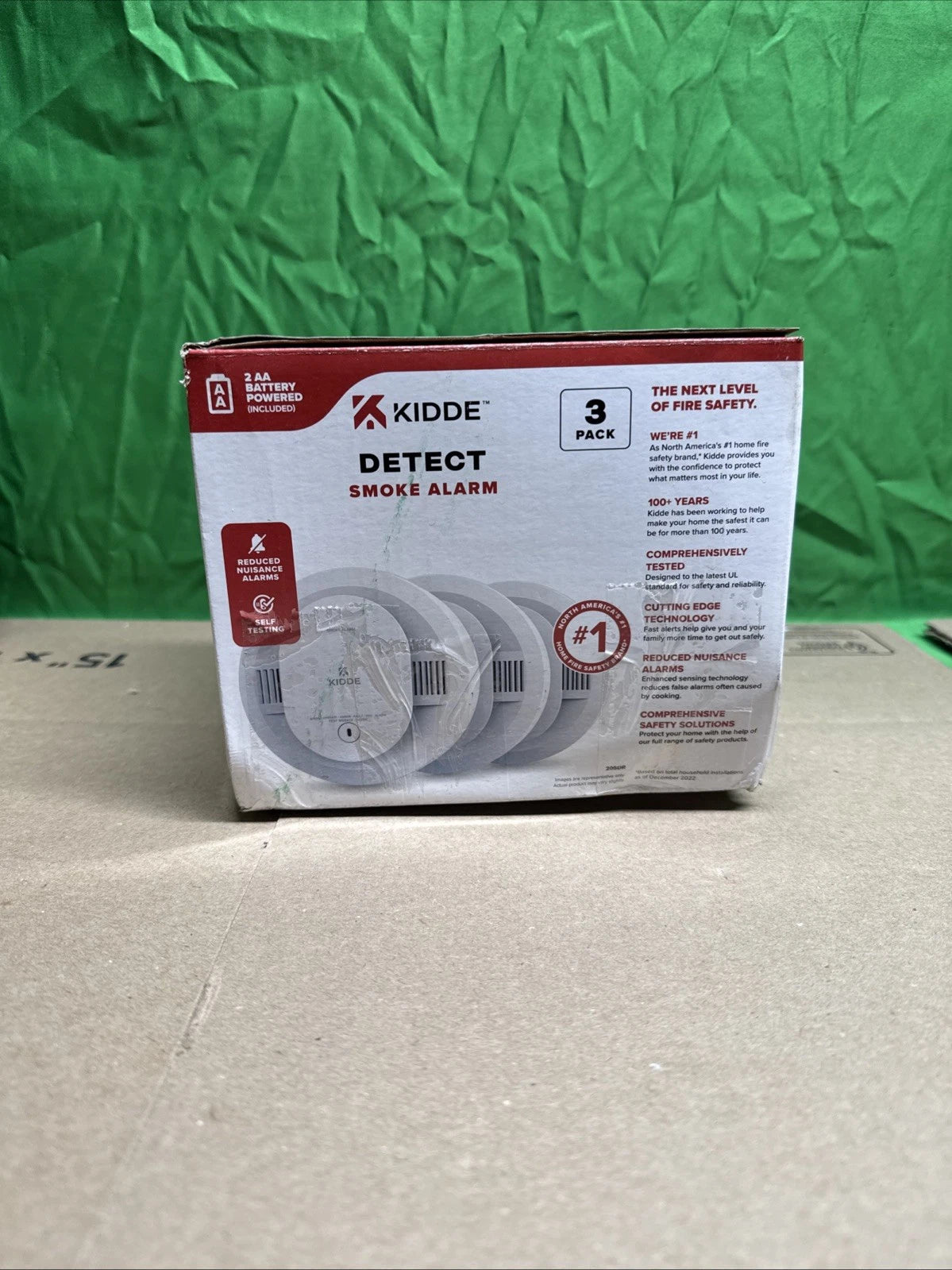 Kidde Detect 3-Pack 10-Year Never Change Battery Operated Smoke Alarm (20SD10)