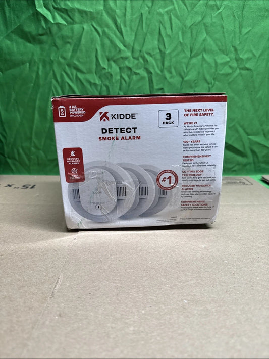 Kidde Detect 3-Pack 10-Year Never Change Battery Operated Smoke Alarm (20SD10)