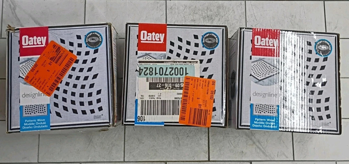 3pk OATEY Designline 6"x6" Square Shower Drain Grate - Stainless Steel Open Box