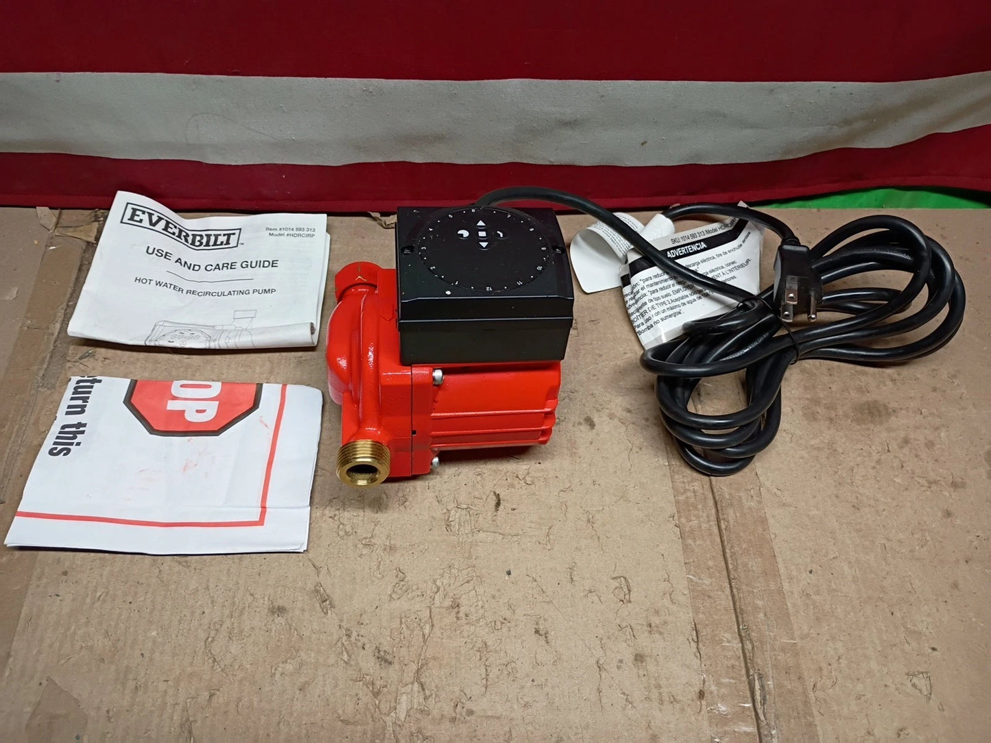 Everbilt (HDRCIRP) Hot Water Fully Programmable Recirculation Pump, used