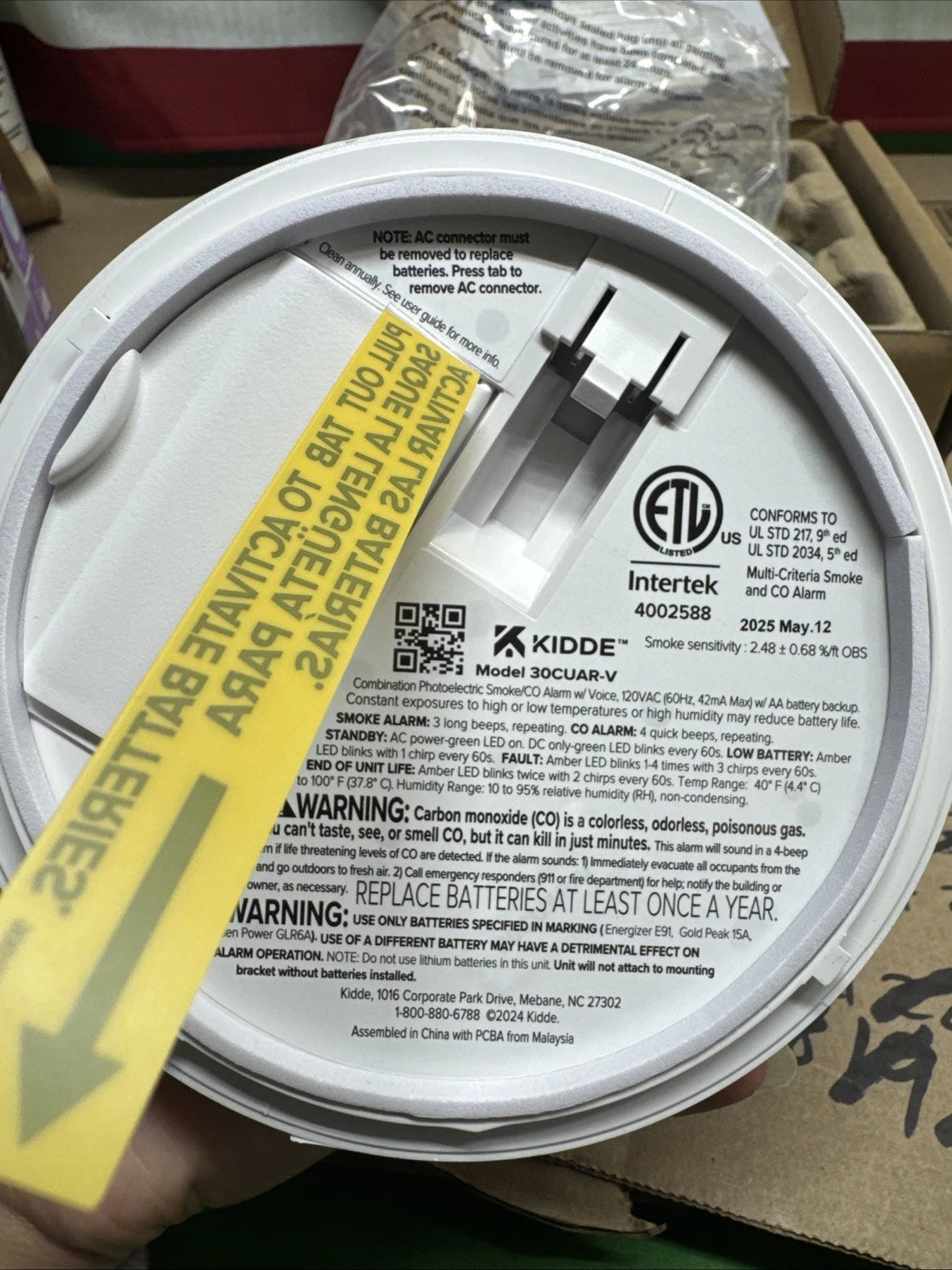 Kidde Smoke & CO Detector 30CUAR-V, Hardwired, AA battery backup, Voice Alerts