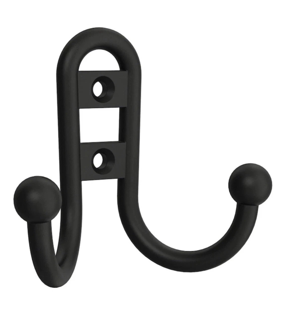 10pk Brainerd B12090J-FB-C 2.7" Ball End Double Prong Robe Hook/Matte Black