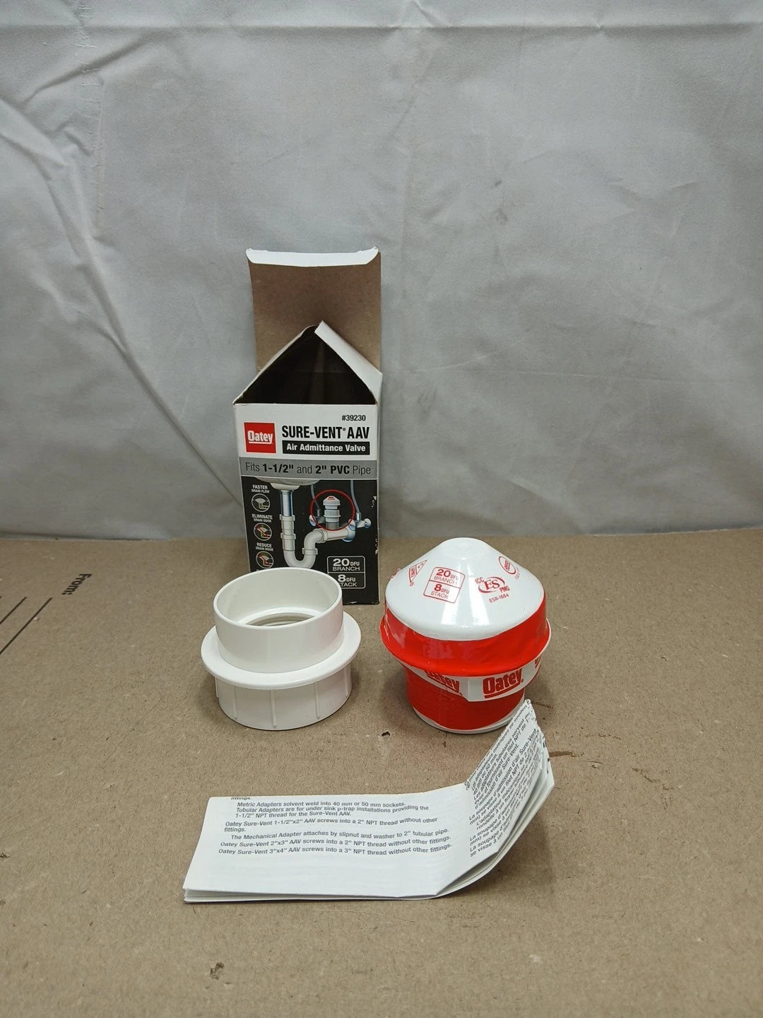 4pk Oatey 39230 Sure-Vent Air Admittance Valve PVC 1-1/2 39230 New Open Box