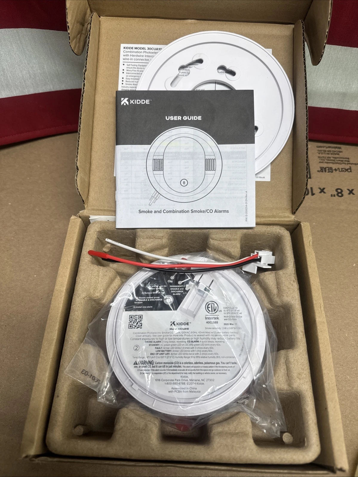Kidde Combination Photoelectric Smoke & Carbon Monoxide Alarm 30CUA10