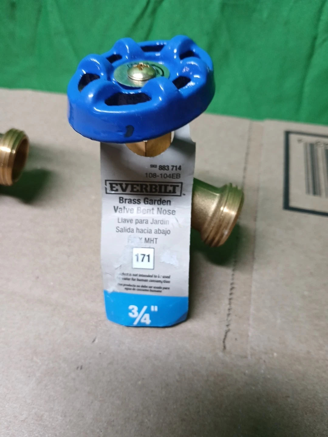 2pck Everbilt 3/4 in. Brass Bent Nose Garden Valve NEW OPEN BOX