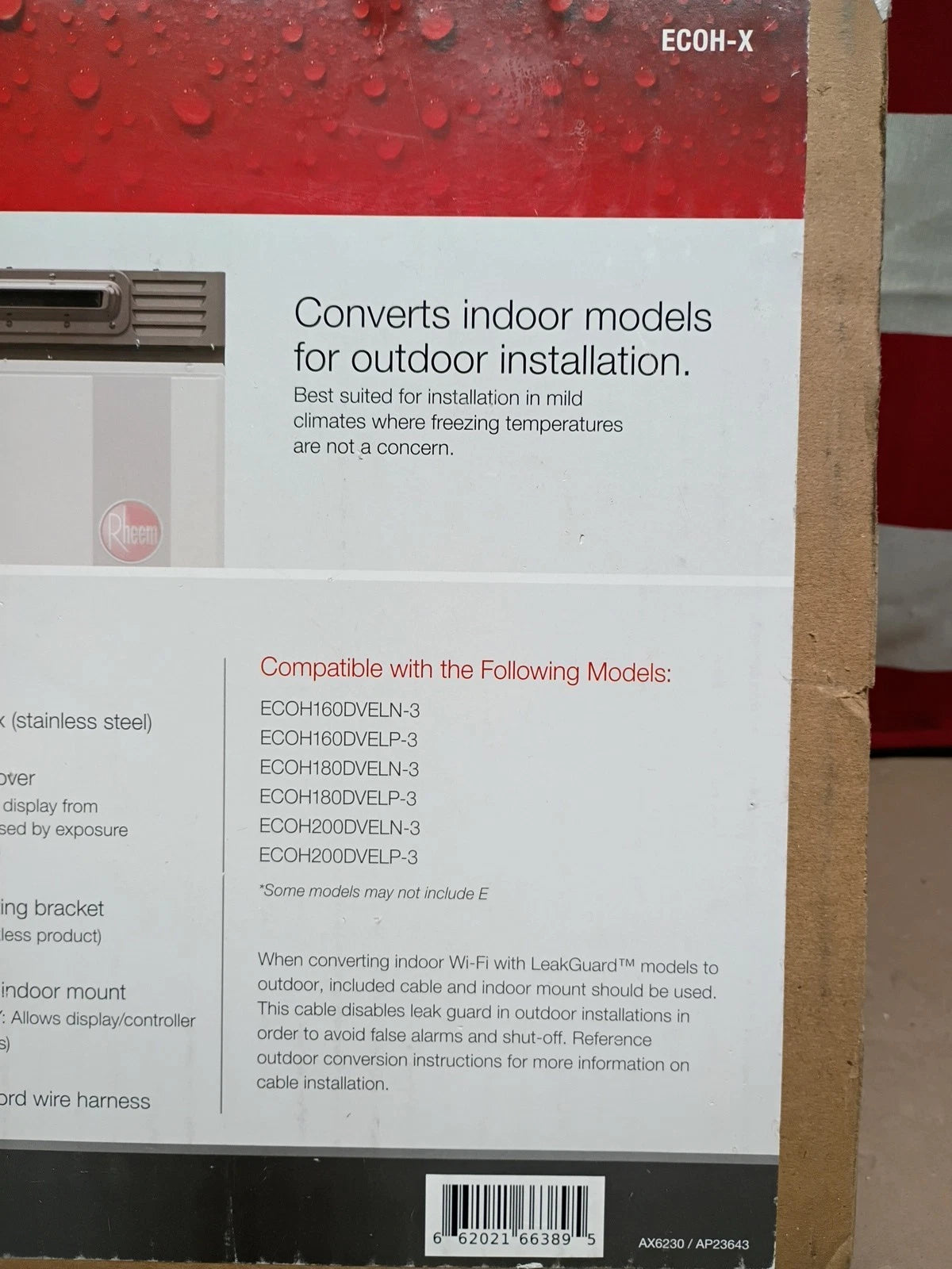 Rheem ECOH-X - Outdoor Conversion Vent Kit for Gas Tankless Water Heater