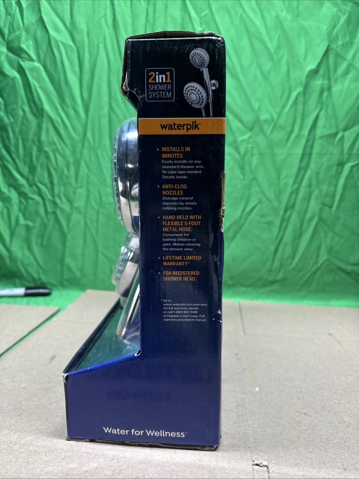 Waterpik 8-Spray Fixed & Handheld Shower Head 1.8 GPM Chrome 2"