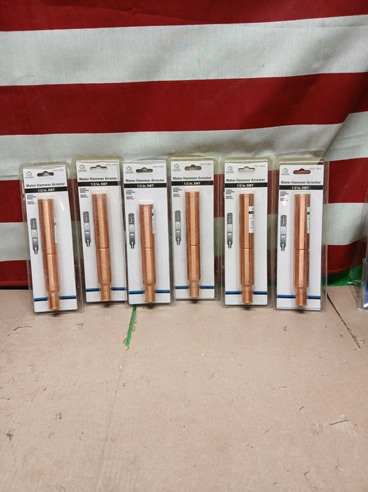 Lot Of 6 Homewerks 1/2 in. SWT Copper Straight Water Hammer Arrestor 525-2-12BZ