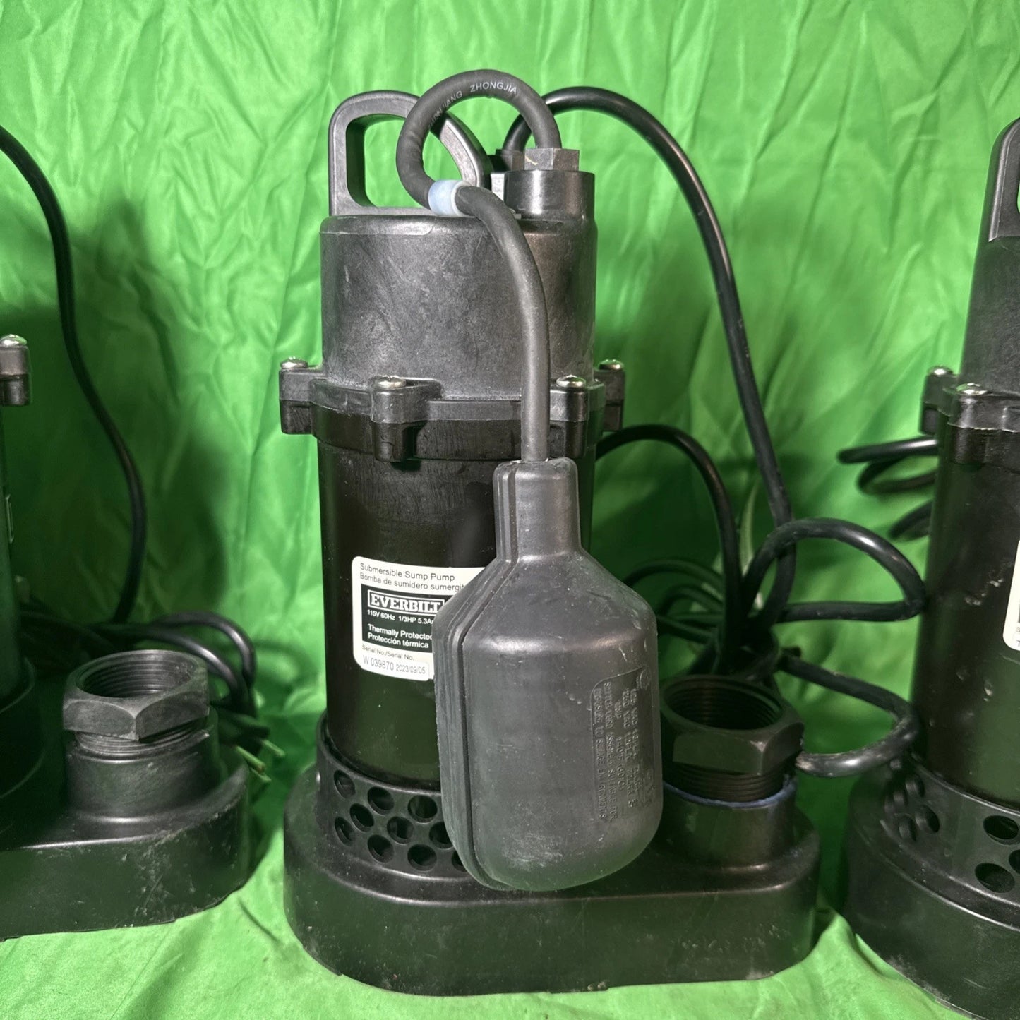 Everbilt 1/3 HP Corrosion Resistant Aluminum Sump Pump w/ Tether Switch USED.