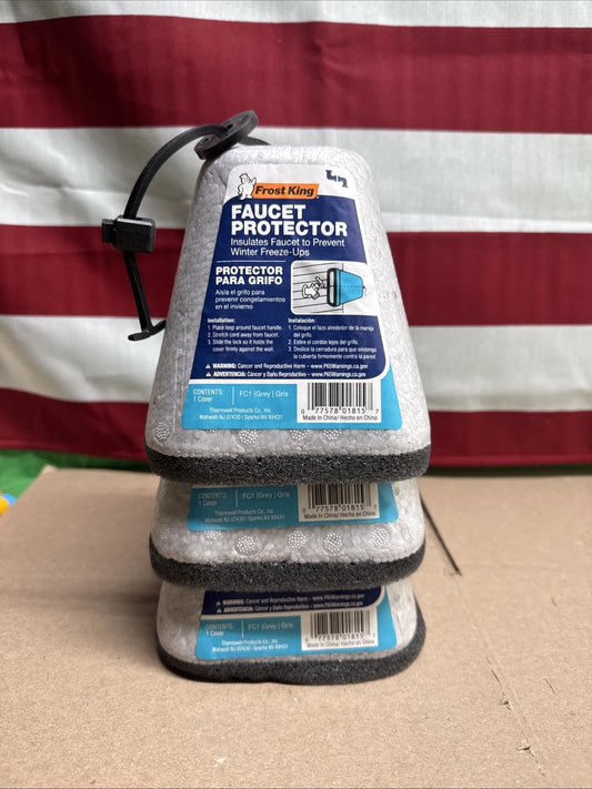 Eco-Friendly Foam Faucet Covers - 3 Pack Gray Insulation for Outdoor Faucets