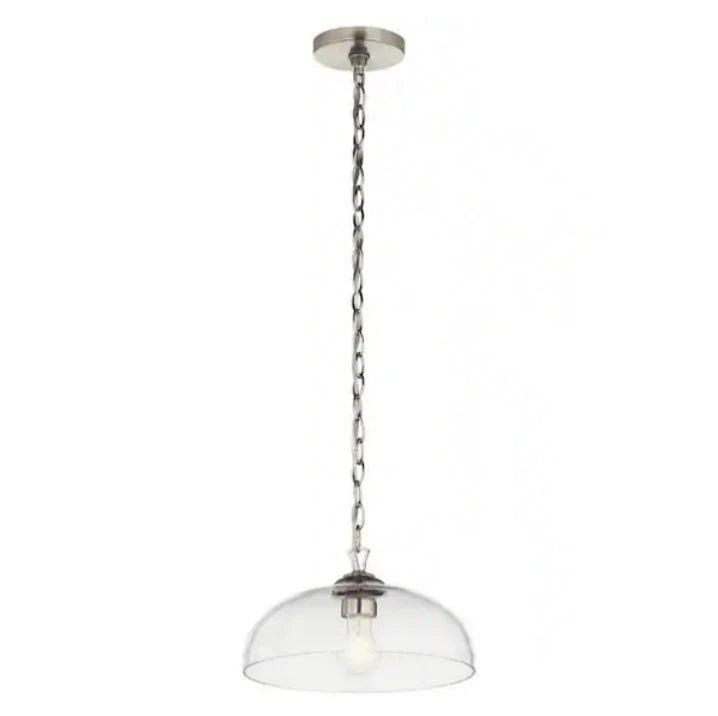 Kichler Gineva 1-Light Pendant with Clear Glass in Brushed Nickel Open Box