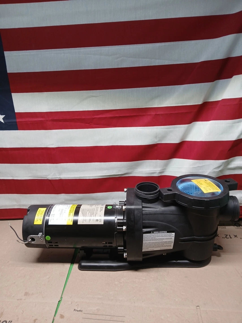 Everbilt Pool Pump Fan-Cooled Motor 1.5 HP 230V Has Unions...