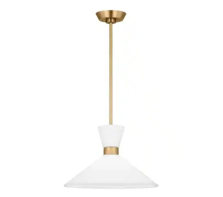 Belcarra Medium 15 in. W x 10.125 in. H 1-Light Satin Brass Statement Pendant OB