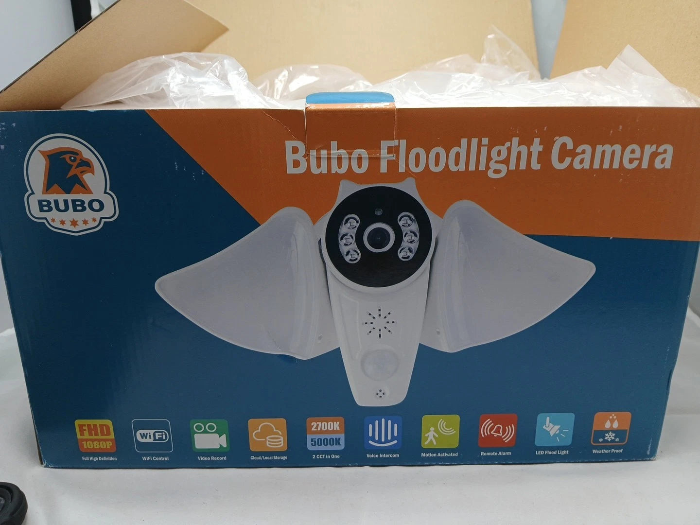 Bubo Outdoor Floodlight Camera WiFi 1080P Security Cam, PIR Motion Sensor