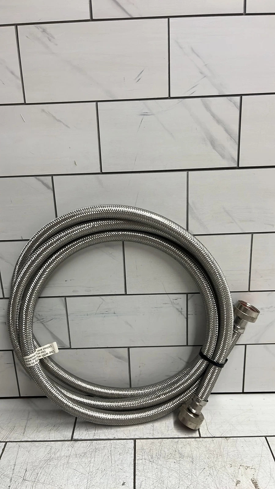 5 single assorted stainless washing machine supply lines 5-6’ long new open box