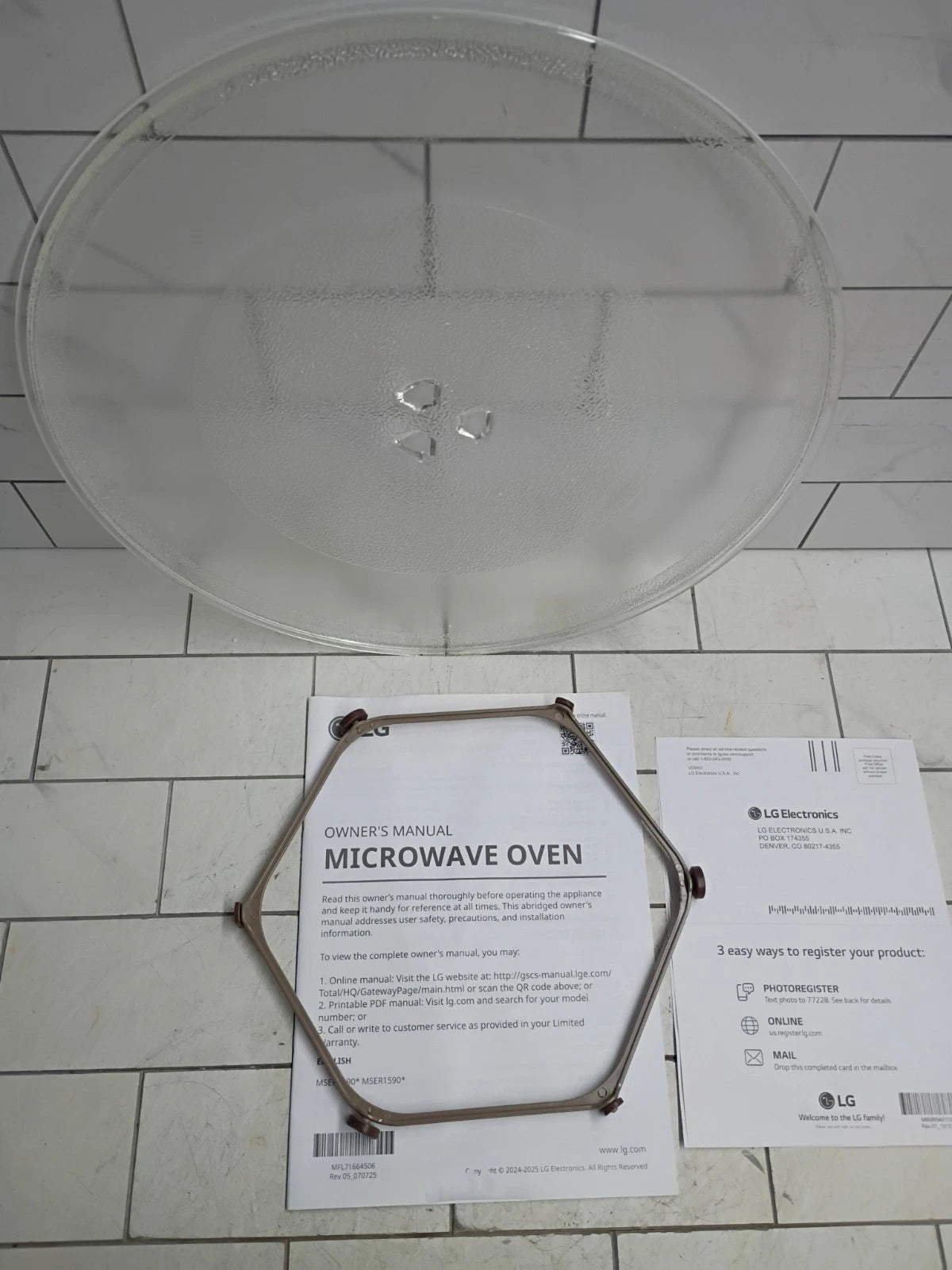 OEM LG Microwave Glass Plate Turntable for LMC0975SW, LMC0975SB, LMC0975ASZ OB