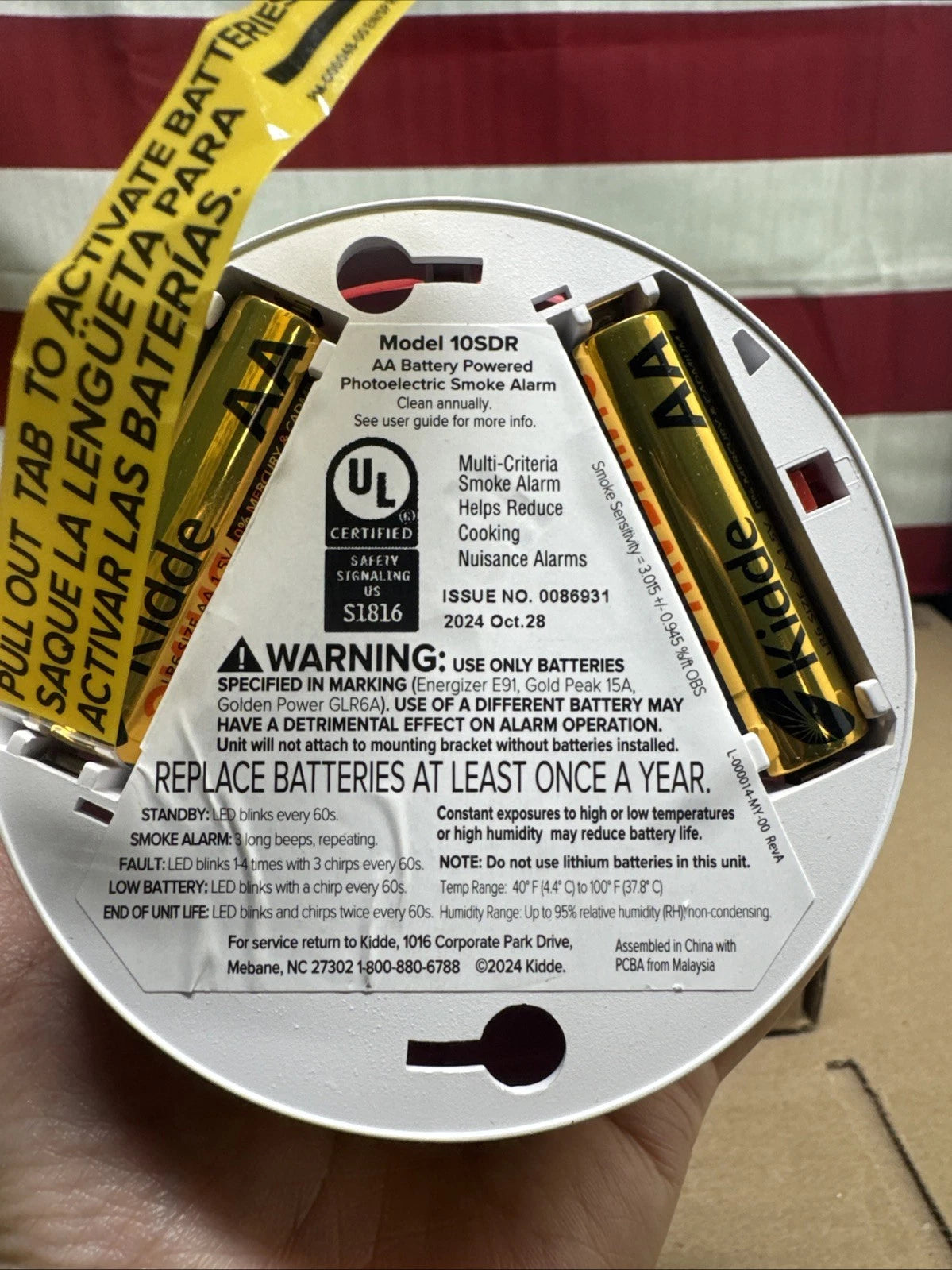 Kidde Smoke Detector, 4-Inch. Compact, AA Battery Powered, 10SDR