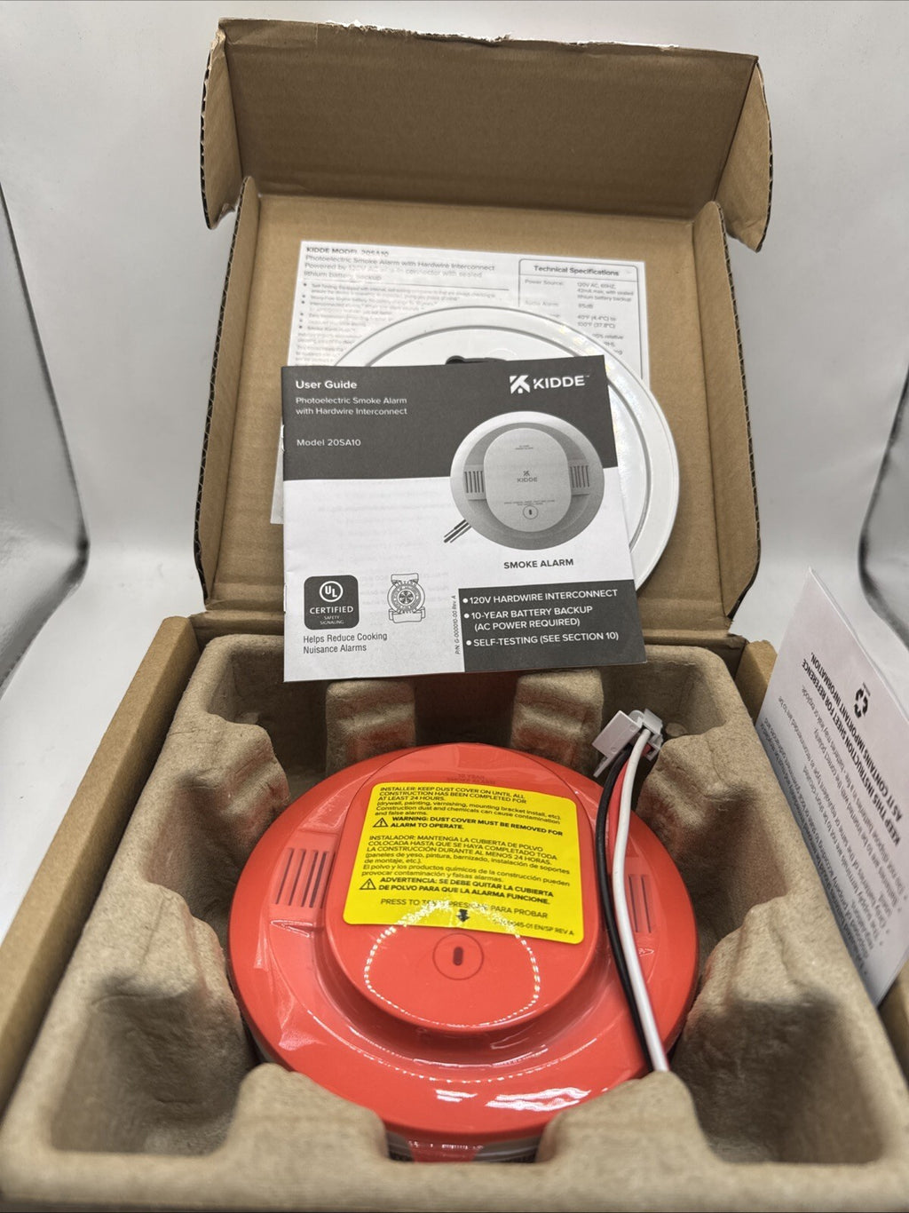 Kidde 20SA10 Hardwired Smoke Detector, 10-Year Battery, Interconnectable