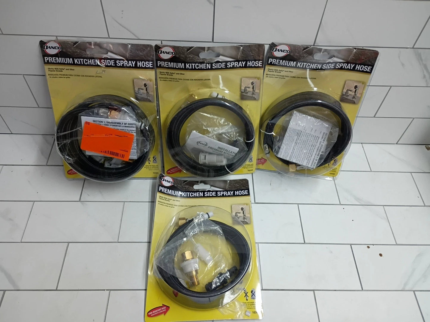 4pk Danco 10340 Premium Kitchen Side Spray Sprayer Hose Open Box