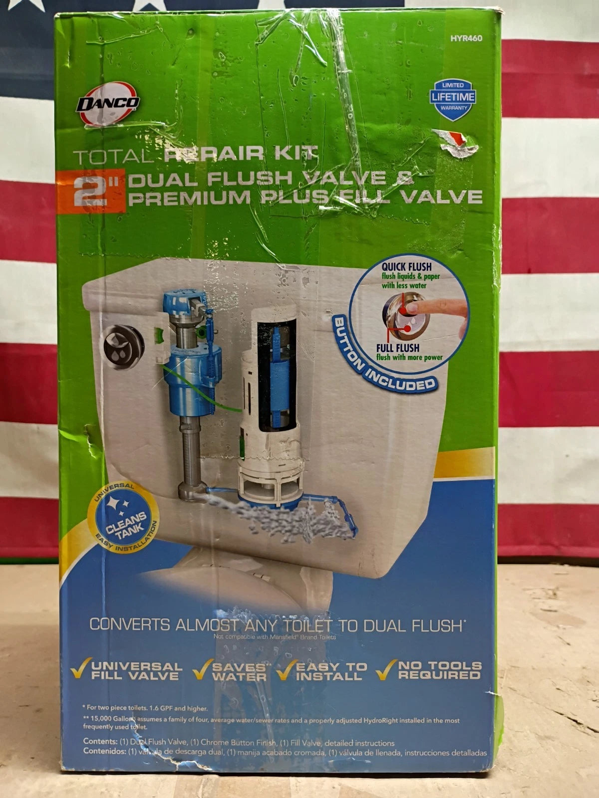 Danco HYR460 Dual Flush valve & fill Universal Water Saving Toilet Repair Kit OB