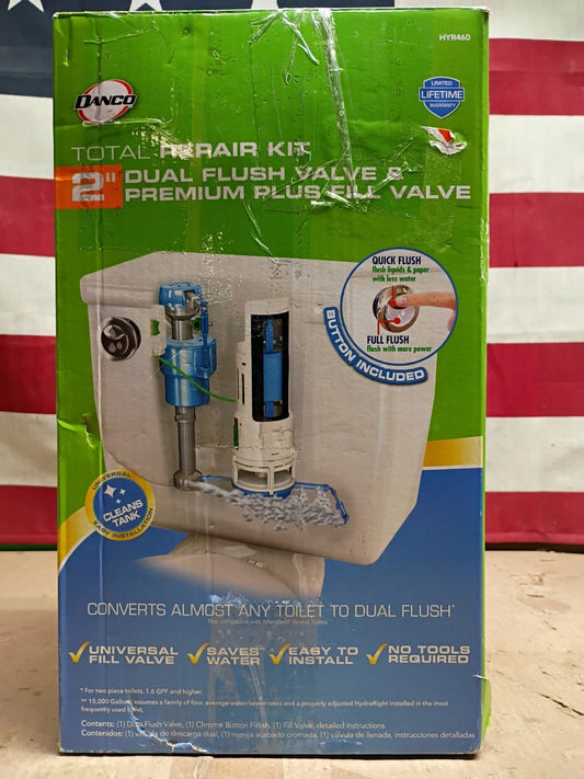 Danco HYR460 Dual Flush valve & fill Universal Water Saving Toilet Repair Kit OB