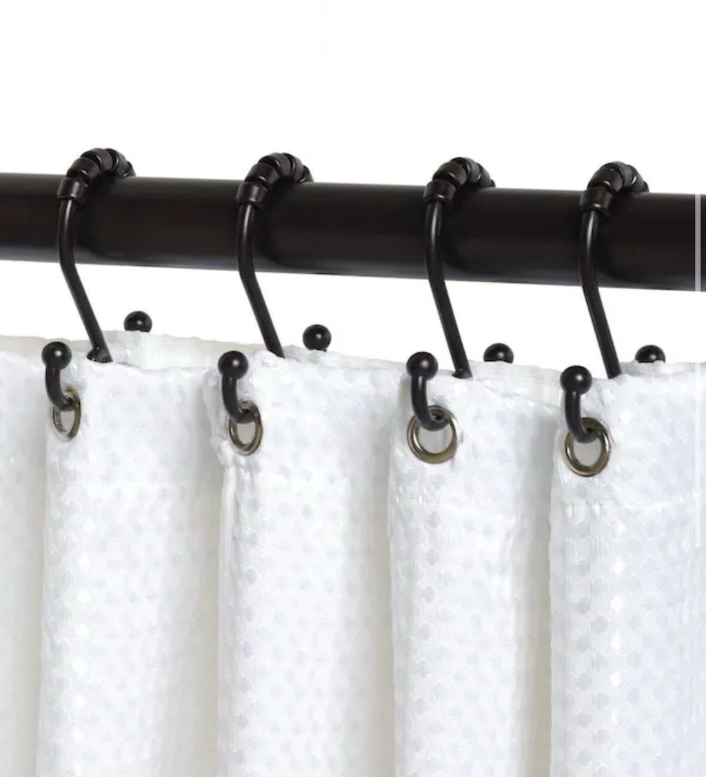 NeverRust Aluminum Double Roller Shower Hooks in Bronze (72 PACK)