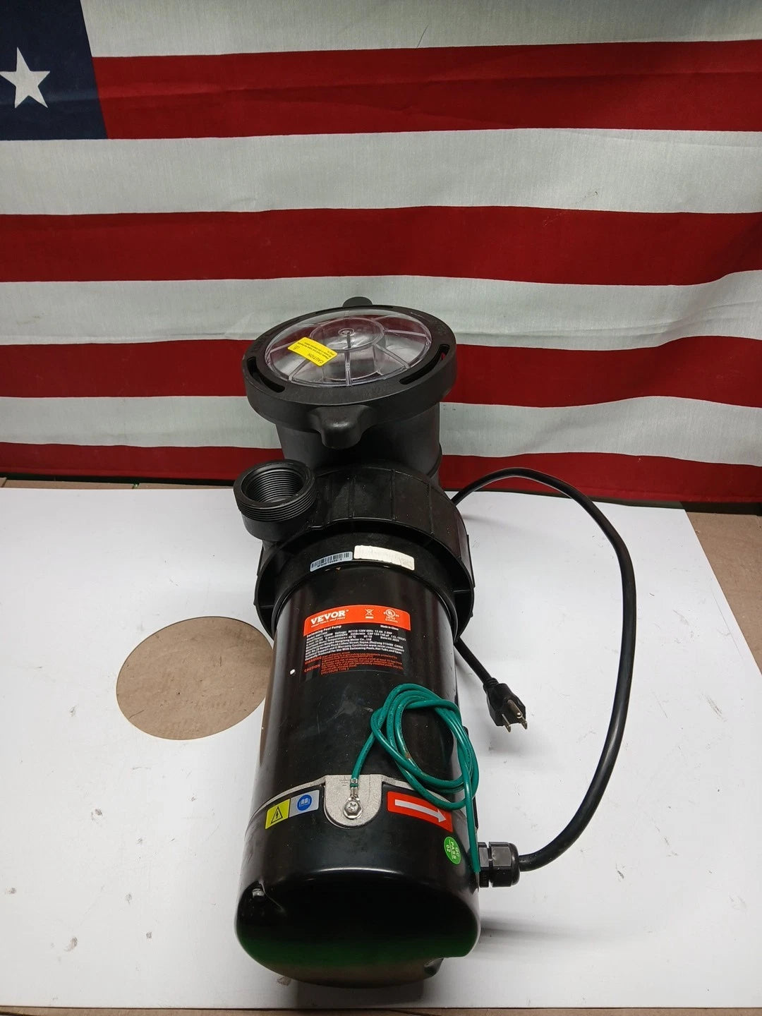 VEVOR ABOVE GROUND SWIMMING POOL PUMP 2.0HP 115V 1500W SINGLE SPEED 5400 GPH