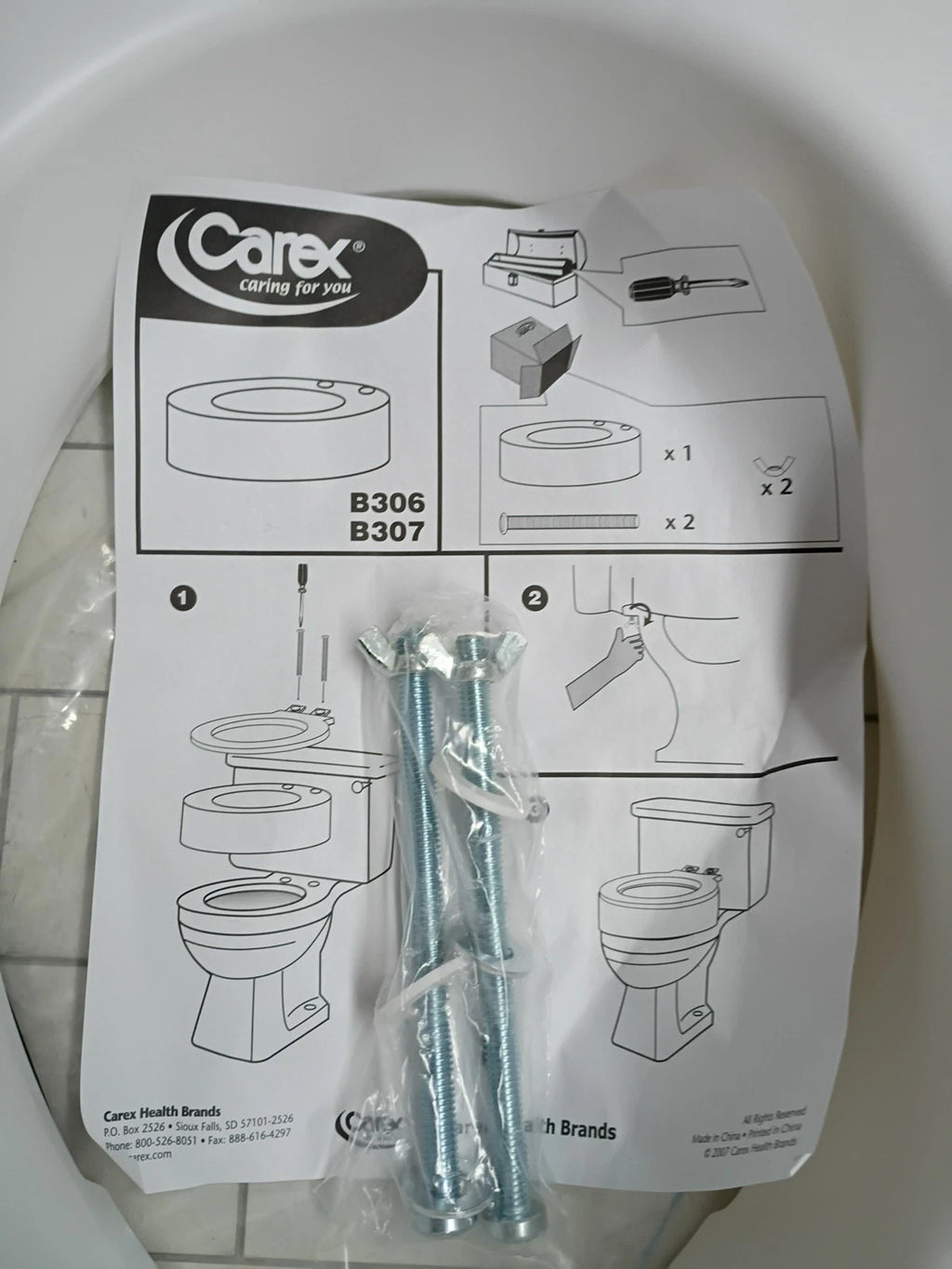 Carex Toilet Seat Riser, Elongated Raised Toilet Seat Adds 3.5 inches Open Box