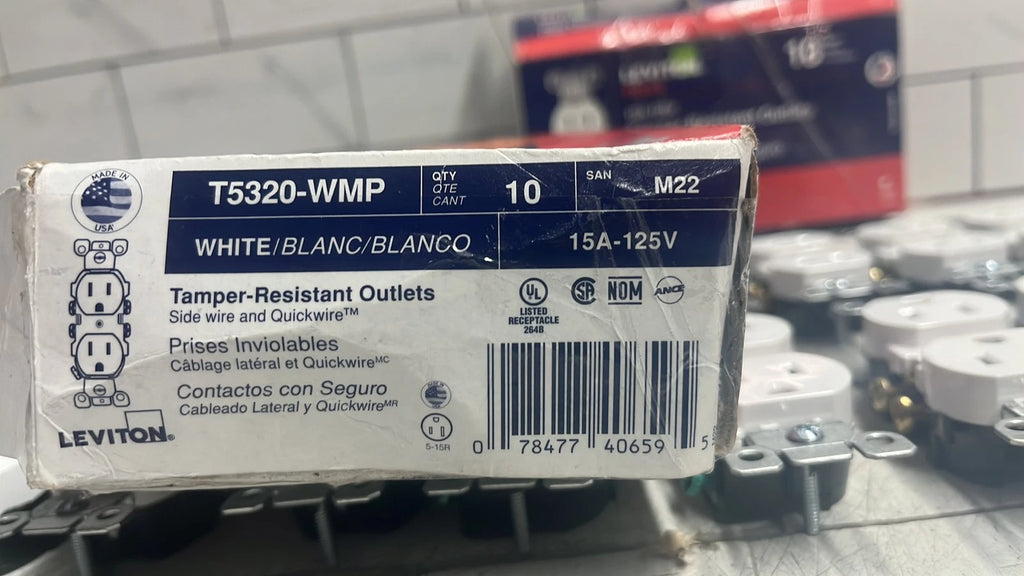 20PK Leviton T5320-WMP Plus 10 White Tamper-Resistant Outlet