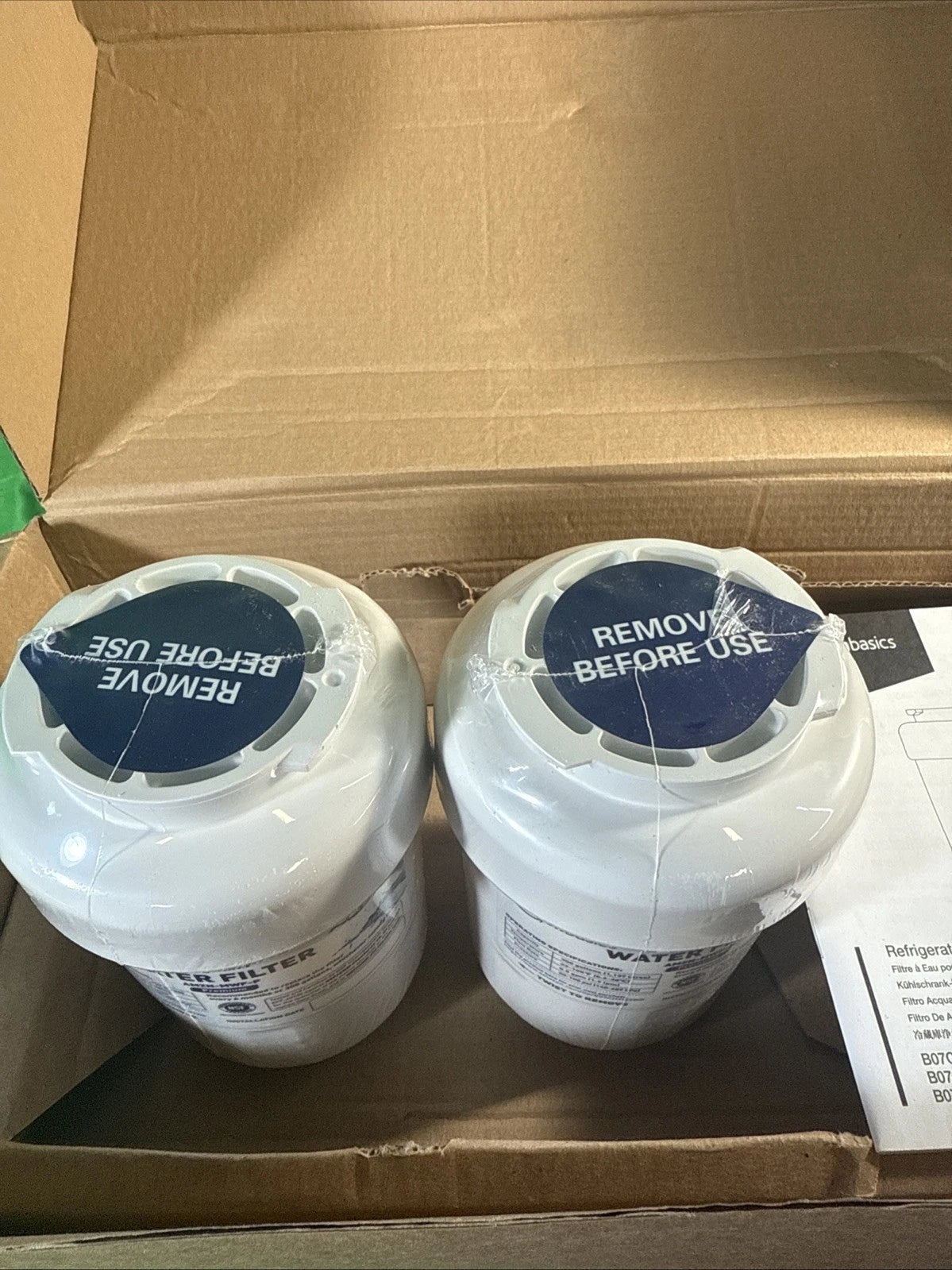 2 pk Amazon Basics Premium replacement GE MWF Refrigerator Water Filter Sealed!