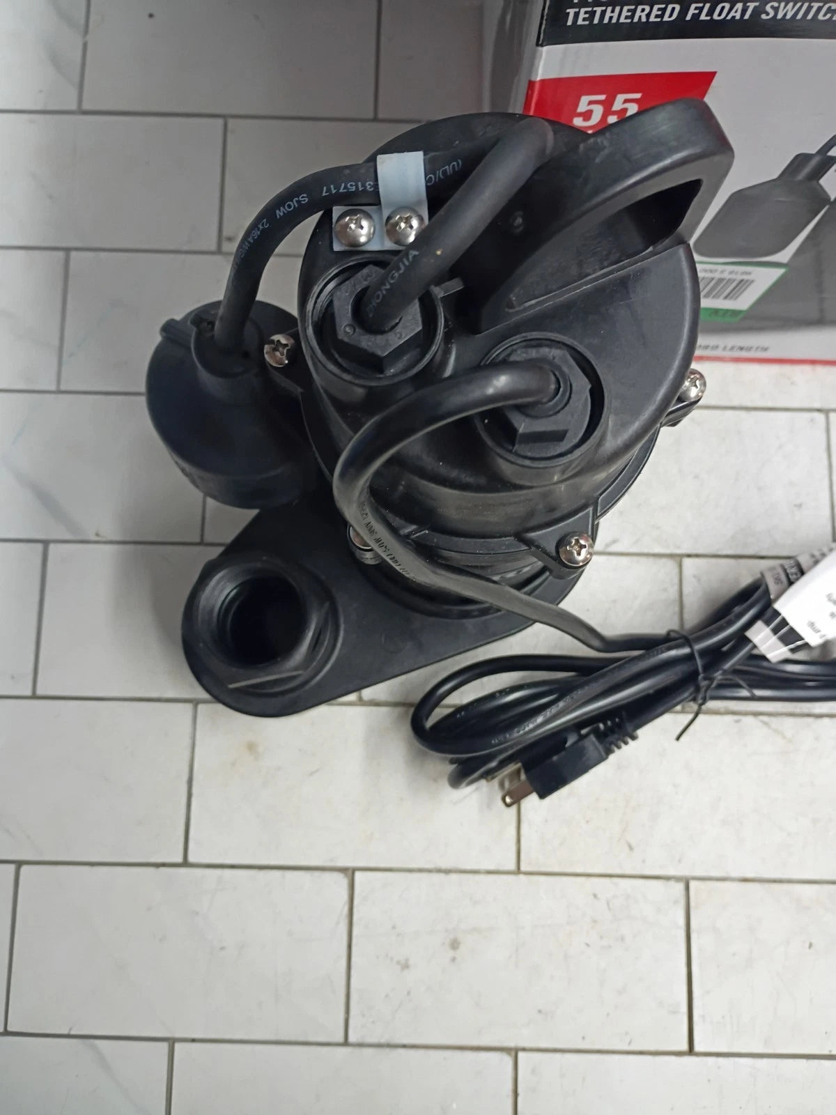 Everbilt 1/3 HP Corrosion Resistant Aluminum Sump Pump w/ Tether Switch OB