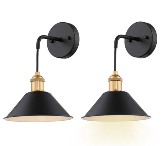 2-pack of 8.7-inch black LED wall sconces Open Box