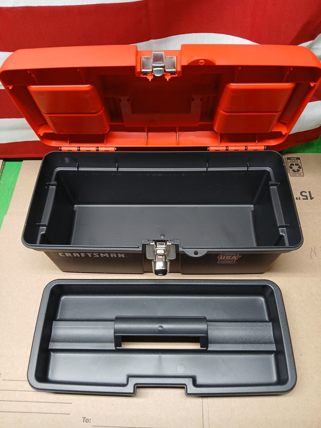NEW CRAFTSMAN Tool Box Lockable 16x7 inch Red/Black CMST16901