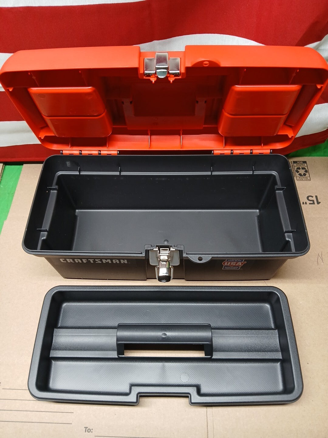 NEW CRAFTSMAN Tool Box Lockable 16x7 inch Red/Black CMST16901