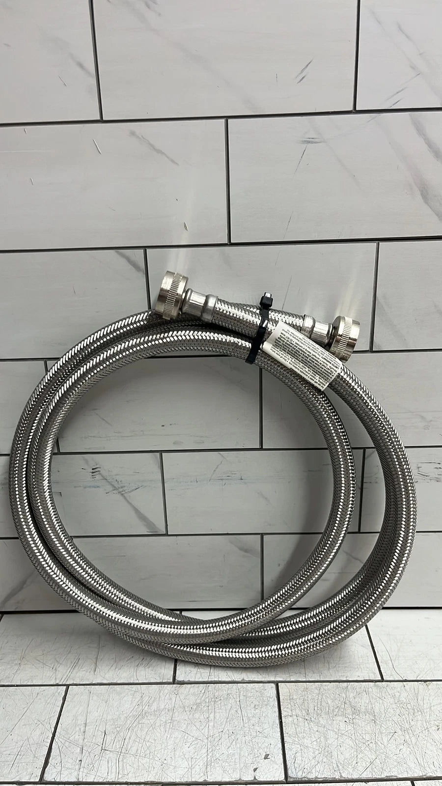 5 single assorted stainless washing machine supply lines 5-6’ long new open box