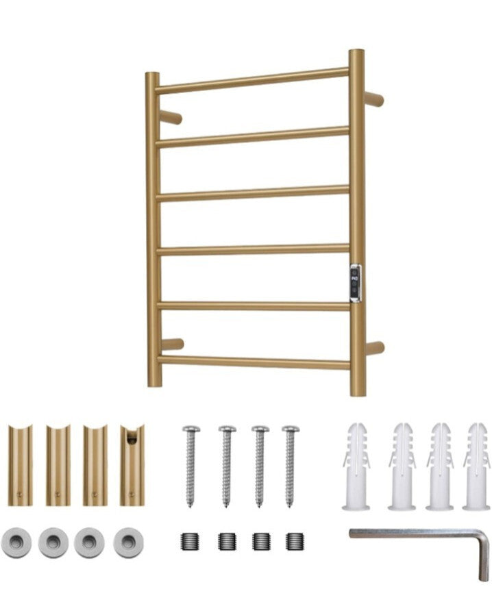 Heated Towel Racks Brushed Gold Wall Mounted Electric Towel Warmer Racks OB