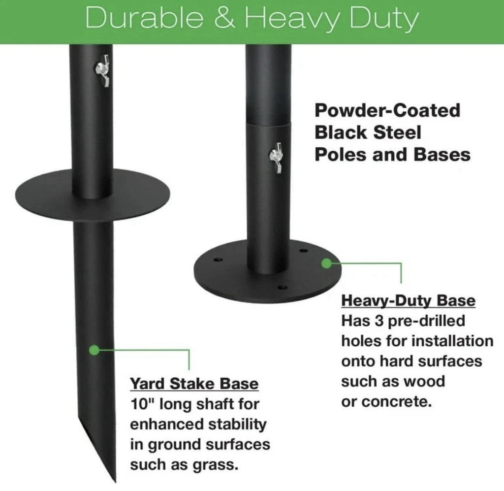EXCELLO GLOBAL PRODUCTS Bistro String Light Poles - 4 Pack - Extends to 10ft,